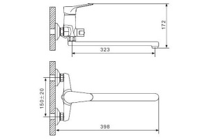 Смеситель для ванны Gappo Vantto G2236 - 3