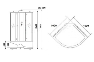 Душевая кабина Niagara  100x100 см (NG-212-01N) - 2