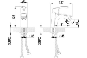 Смеситель для раковины Lemark plus Strike хром (LM1106C) - 2