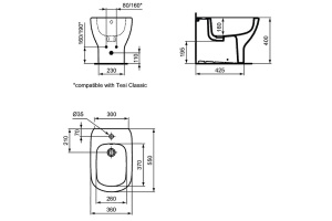Биде напольное Ideal Standard Tesi белый - 2