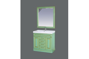 Тумба с раковиной Misty Vena 90 салатовая, патина - 3