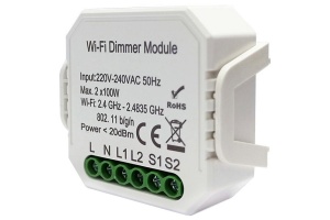 Wi-Fi реле-диммер двухканальное Denkirs 2x100Вт RL1004-DM