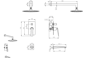 Душевой комплект Boheme Venturo белый, золото (384-W-2) - 2