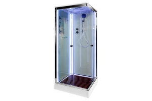 Душевая кабина Deto K 80х80 с подсветкой, хром (K408SLED)