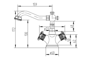 Смеситель Zorg Antic A 7009U-BR для раковины - 2