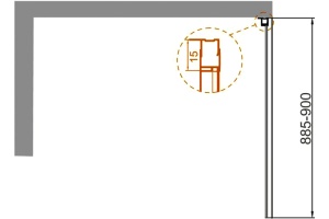 Боковая стенка Cezares Variante 90 FIX C Cr - 3
