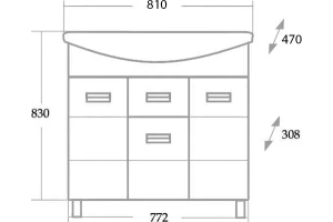Тумба под раковину Onika Балтика 80 белый  - 3