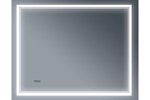 Зеркало Бриклаер Эстель-2 100 с подсветкой, с часами, сенсор на корпусе