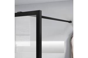 Душевая перегородка Vincea Walk-In 120х200 профиль черный стекло рифленое  - 3