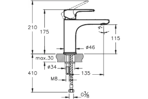 Смеситель для раковины VitrA Root Round хром - 2