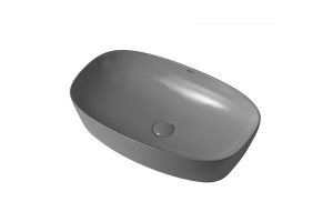 Раковина накладная Abber Rechteck 60.5х39 серый матовый - 2