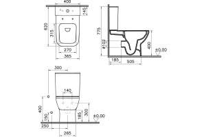Унитаз-компакт VitrA Integra Square 9833B003-7204 с микролифтом - 3