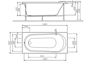 Акриловая ванна AM.PM X-Joy 150х70 - 3