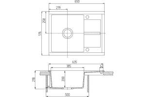 Мойка кухонная AQUATON Делия 65 серая - 3