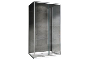 Душевой уголок Abber Schwarzer Diamant 140x50 профиль хром стекло прозрачное