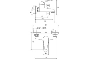 Смеситель для ванны Ravak Suzan хром (X070004) - 2
