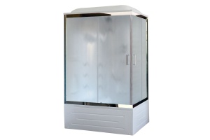 Душевая кабина Royal Bath BP 100х80 L профиль хром стекло матовое с гидромассажем