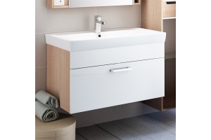 Тумба для комплекта IDDIS Mirro 80 подвесная, белая, дерево