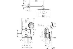 Душевой комплект Grohe Grohtherm SmartControl 34742000 С ВНУТРЕННЕЙ ЧАСТЬЮ - 2