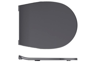 Унитаз подвесной Allen Brau Reality безободковый с сиденьем микролифт антрацит  - 3