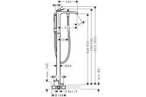 Смеситель напольный для ванны Hansgrohe Vivenis хром - 3