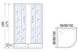 Душевое ограждение с поддоном River Don light 80/15 MT (10000008312) - 2
