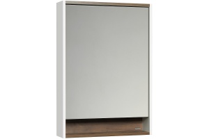 Зеркало-шкаф Aquaton Капри 60 с подсветкой белый-темное дерево