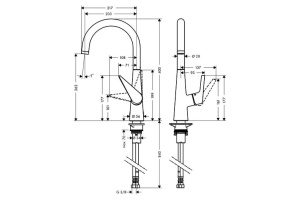 Смеситель для кухонной мойки Hansgrohe  хром (72810800) - 2