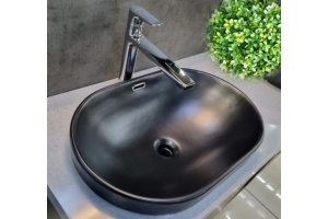 Раковина накладная CeramaLux N 60 см черный матовый (5006CMB) - 3