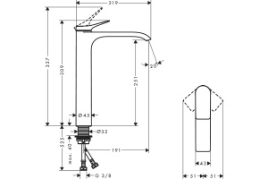Смеситель для раковины Hansgrohe Vivenis чёрный матовый - 2
