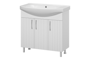 Тумба с раковиной Misty Изео 85 белая глянцевая