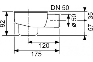 Сифон для душевого лотка TECE TECEdrainline 6 500 01 горизонтальный - 3