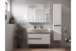 Комплект мебели Aquaton Нортон 100 белый глянец