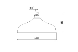 Душевая лейка верхняя Lemark LM9830G, круглая диаметр 303 мм, для серий BRAVA, золото - 2