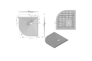 Поддон для душа Vincea 100х100 серый - 2