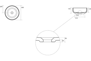Раковина накладная Kerasan Nolita 40 серый матовый (534459) - 3
