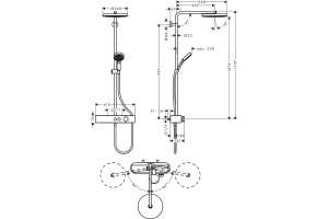 Душевая стойка Hansgrohe Pulsify Showerpipe 260 1jet EcoSmart с термостатом хром - 2