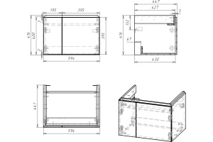 Тумба для комплекта Cersanit Colour 60 - 2