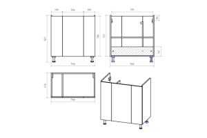 Тумба с раковиной Misty Лира 80 белая глянцевая - 3
