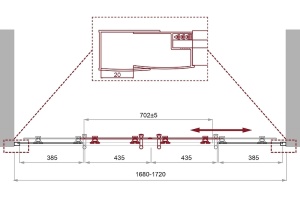 Душевая дверь BelBagno Uno 170 стекло прозрачное (UNO-195-BF-2-170-C-Cr) - 2
