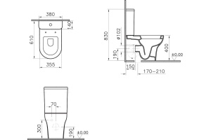Унитаз-компакт VitrA Zentrum, механизм смыва Geberit - 3