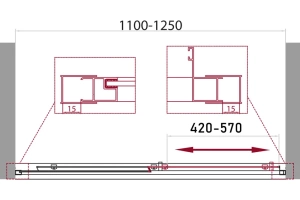 Душевая дверь BelBagno Unique 125 хром (UNIQUE-BF-1-110/125-M-Cr) - 2