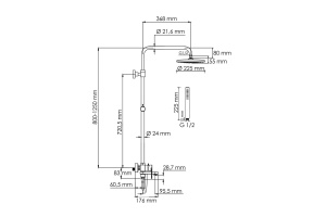 Душевая система WasserKraft 22.5 черный матовый  - 3
