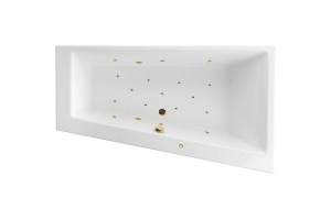 Акриловая ванна Excellent Sfera 170х100 правая белая золото с гидромассажем