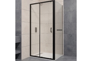 Душевой уголок RGW Passage PA-74-1B 140x90 профиль черный стекло прозрачное