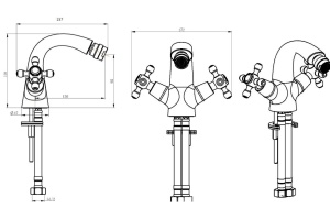 Смеситель Boheme Tradizionale Oro 296 для биде - 2