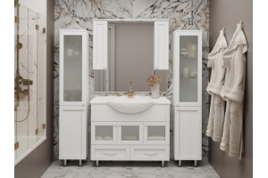 Тумба с раковиной Misty Латте 85 белая глянцевая - 2