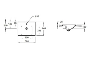 Раковина Jacob Delafon Odeon Up E4756 56 см - 2