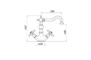Смеситель для раковины Magliezza Bianco бронза (50117-br) - 2