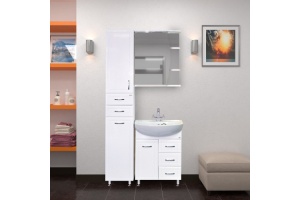 Тумба с раковиной Misty Уют 60 белая глянцевая - 2